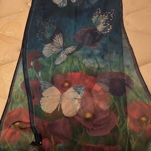 Floral Butterfly Print Scarf